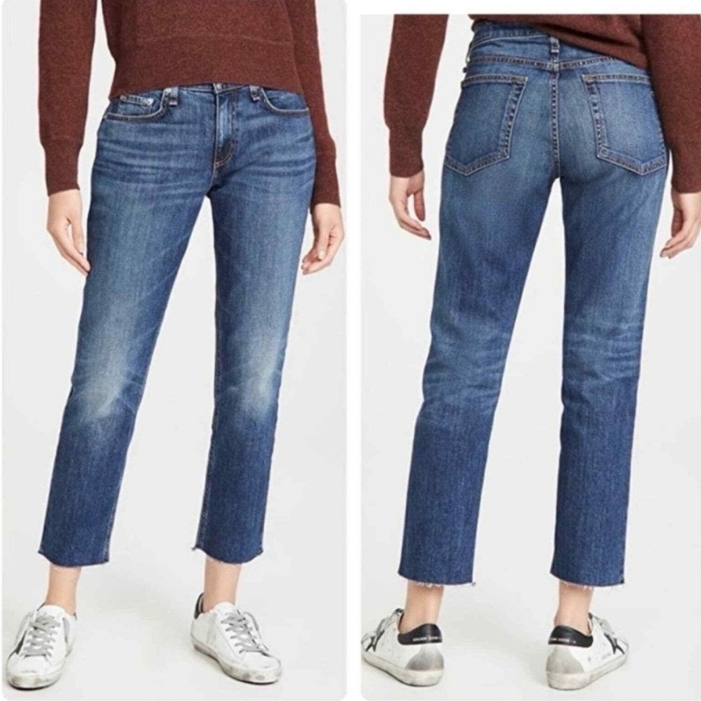 Rag & Bone Dre Low-Rise Slim Boyfriend‎ Jeans Women 28 Raw Hem MARIPOSA USA LUXE